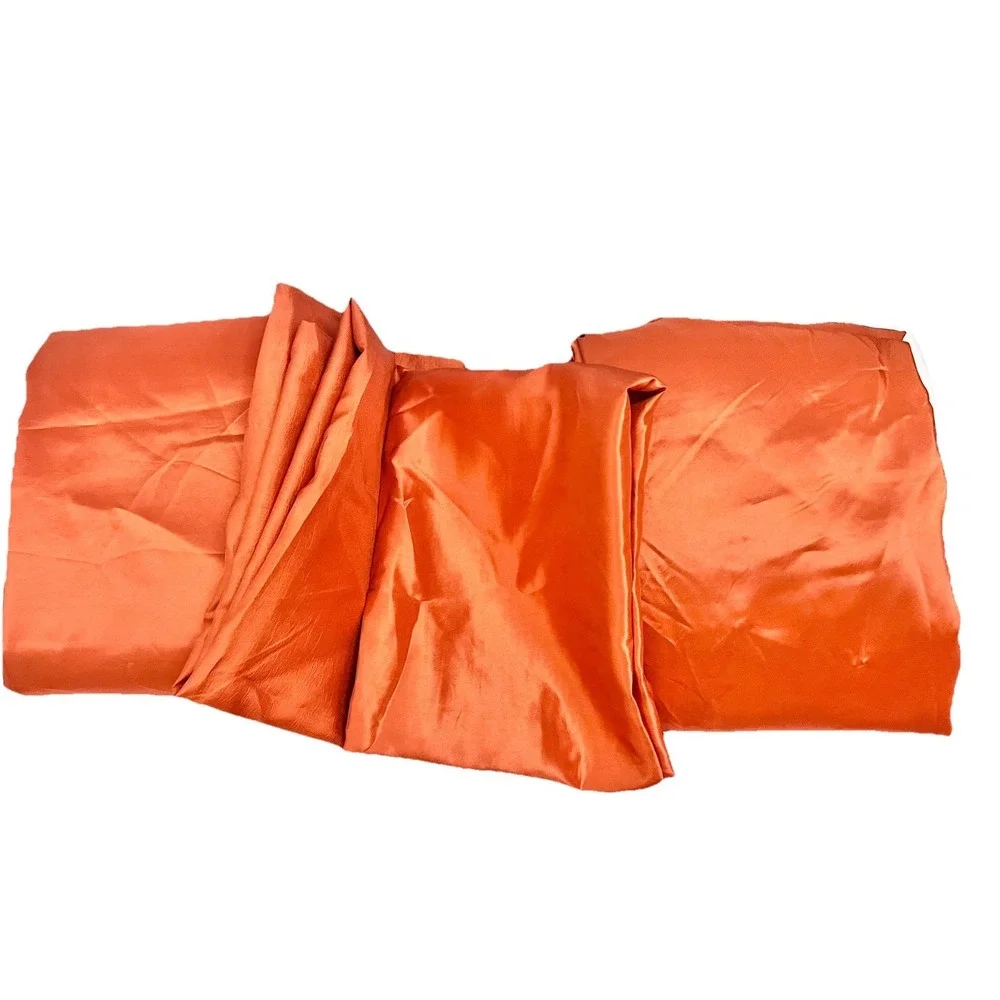 Satin Bedding 4 Piece King Set Pillowcases Sheets Orange Bed Home Decor